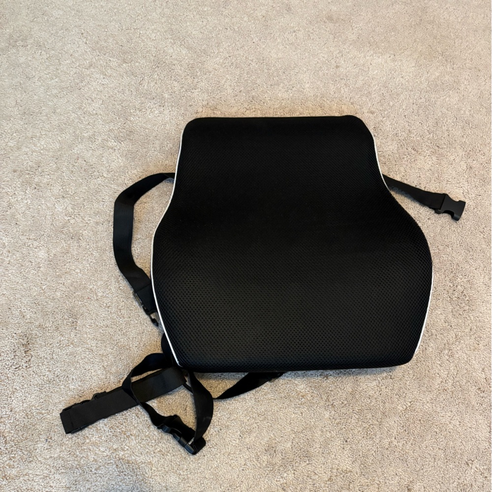 Black Seat Cushion with Straps
